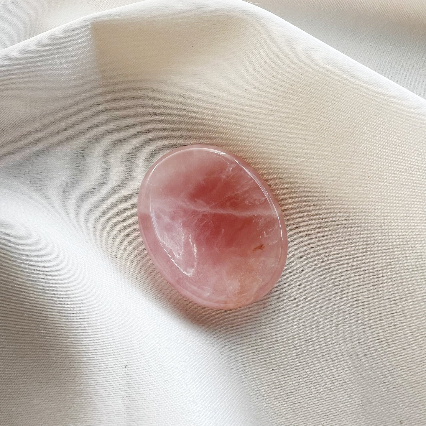 This listing is for one (1) Rose Quartz worry stone. These worry stones have been cleansed and Reiki charged. Each worry stone is truly unique and approximately 1.5" long.